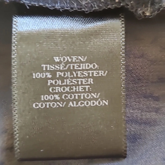 Ann Taylor Navy Sheer Short Sleeve Blouse with Crochet Details - Size XXL - Picture 6 of 7